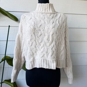 Free People | Oversized Knit Sweater | Size S/P | Cream